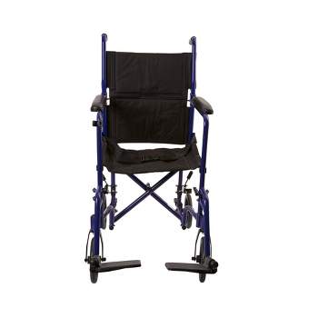 McKesson Transport Chair, Lightweight Aluminum - Blue, 300 lbs Capacity, 1 Count