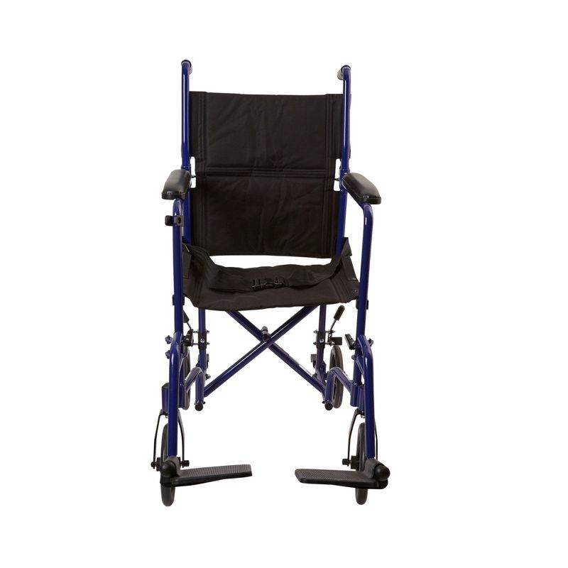 McKesson Transport Chair, Lightweight Aluminum - Blue, 300 lbs Capacity, 1 Count, 1 of 4
