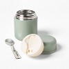 13.5oz Double Walled Stainless Steel Vacuum Food Jar with Spoon Green - Figmint™ - 3 of 3