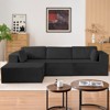 Mjkone 3-Pcs Free Combination Modular Sectional Sofas with Flexible Configuration,Corduroy Compressed L-Shaped Sofa  with Chaise Lounge - 3 of 4