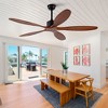 60 Inch Solid Wood Ceiling Fan With Remote And Reversible DC Motor, Modern Large Ceiling Fan With 5 Hand-Carved Blades For Living Room And Open Spaces - 2 of 4