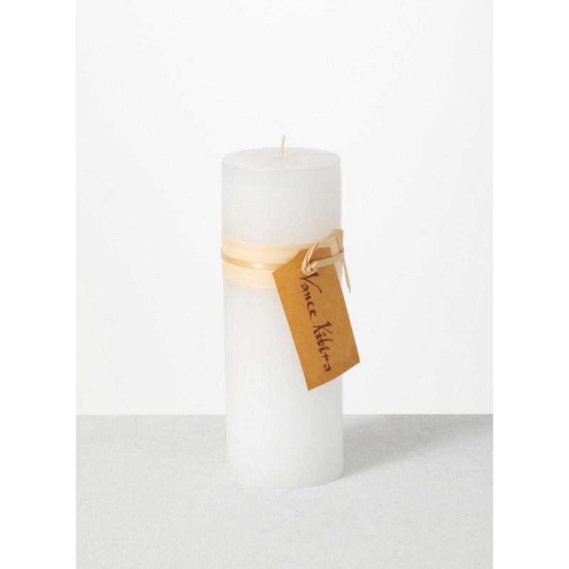Vance Kitira 9" White Timber Pillar Candle ,Scentless, Clean-Burning, Environmental Friendly, 1 of 3