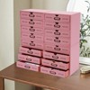 YIYIBYUS 16-Drawer Wooden Desktop Storage Box VIntage Filing Cabinet, Pink - 2 of 4