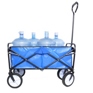 Racxily Folding Wagon Garden Shopping Beach Cart, Utility Grocery Car with Side Pocket for Camping Garden Sports - 1 of 4