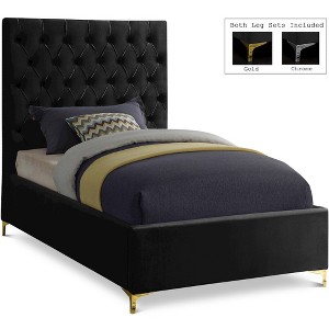 Meridian Furniture,Cruz Velvet Bed - 1 of 4