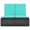 vidaXL Double Sun Lounger with Cushions Gray Poly Rattan - 4 of 4