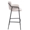 Shearling Fabric Barstool 40.6" H, Cream with Black Powder Coated Steel Frame by Zuo Modern (Set of 2) - 3 of 4