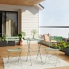 Garvee 3 Piece Patio Bistro Set, Outdoor Folding Table & 2 Chairs, Colorful Metal Furniture for Apartments, Porch, Deck, Balcony, Garden - 4 of 4