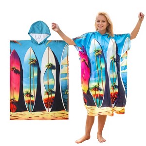 Tirrinia Hooded Microfiber Beach Towels for Womens Mens Teens, Surf Cape Changing Towel Robe, Oversized Quick-Dry Beach Towel, Gift Ideas for Moms - 1 of 4