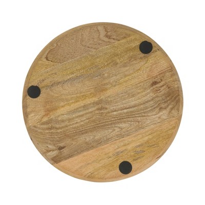 Rustic Beige and Natural Wood Charger Plates, Set of 4