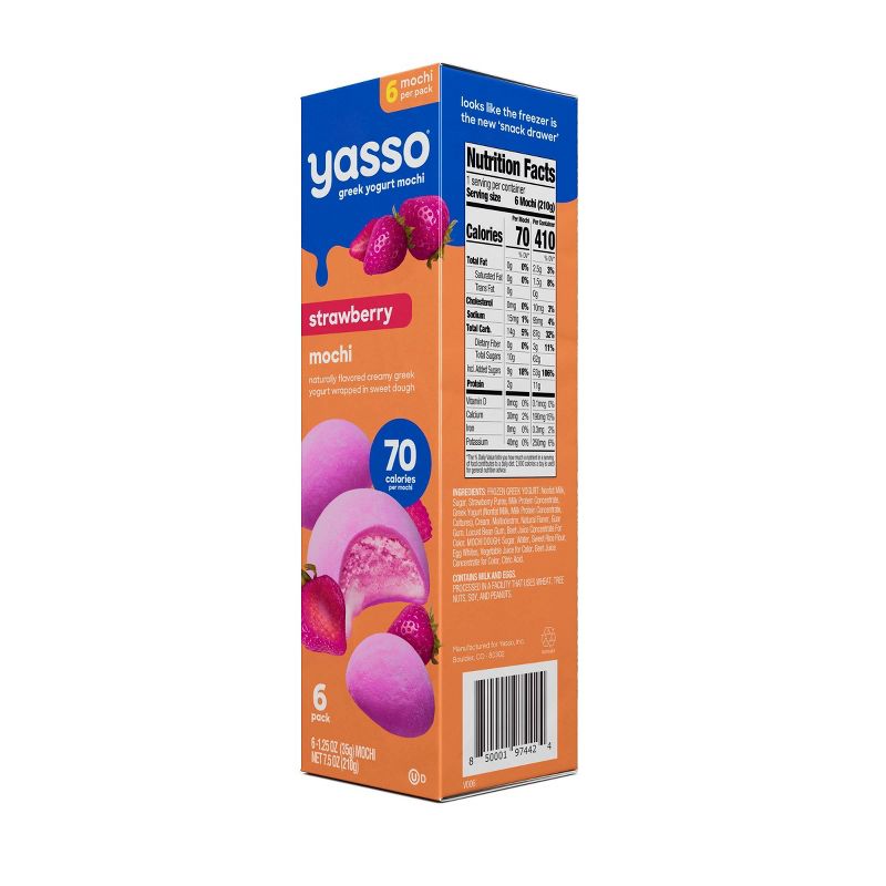 Yasso Frozen Greek Yogurt Strawberry Mochi - 7.5oz/6ct, 3 of 8