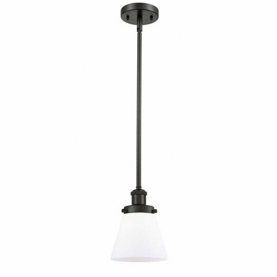 Cone - 1 Light Stem Hung Mini Pendant In Industrial Style-9 Inches Tall and 6 Inches Wide