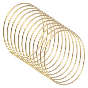 Unique Bargains Metal Electroplating Macrame Crafting Crafts Hoop 12 Pcs - 1 of 4