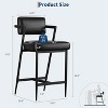 Bar Stools Set of 2 with Armrest, Upholstered Counter Height Bar Stools with w/Backrest , Tall Bar Chairs Thick Cushion & Thickened Metal Legs - 3 of 4