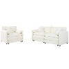 GDFStudio Jorah Modular 2 Piece Chenille Upholstered Sofa Set with 3 Pillows and Storage Pockets - 3 of 4