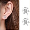 Snowflake Earrings for Women 925 Sterling Silver Earrings Stud with Cubic Zirconia Hypoallergenic Christmas Jewelry - 2 of 4