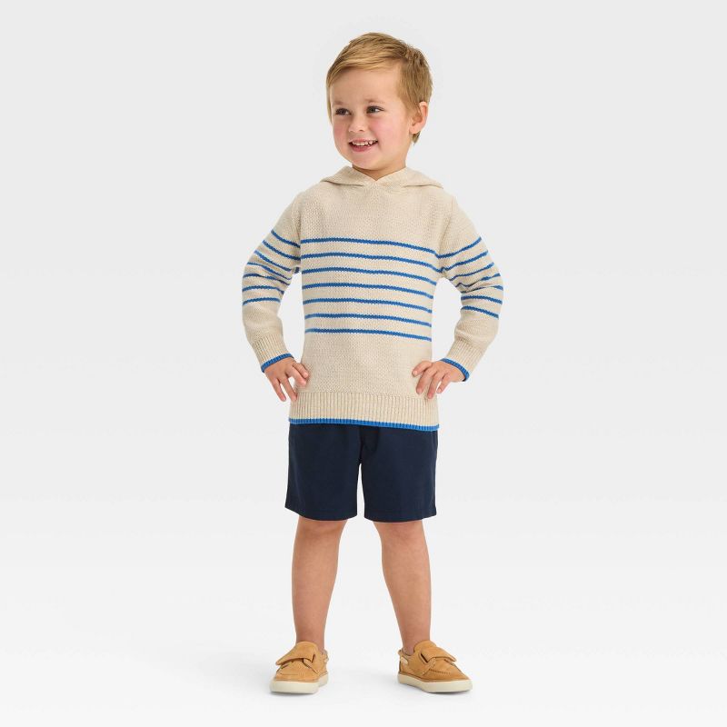 Toddler Boys' Striped Hoodie Sweatshirt - Cat & Jack™ Beige, 4 of 5
