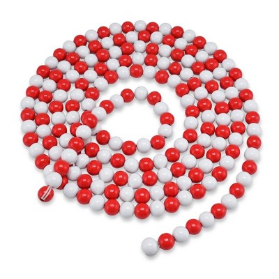 33' Shiny Red Round Beaded Christmas Garland