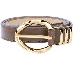 INSPIRE CHIC Women's Fashion PU Leather Skinny Thin Belts with Gold Buckle 1 Pc - 1 of 4