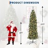 TackView,Artificial Christmas Trees with Metal Hinges & Foldable Base,Snow Flocked Slim Pencil Tree,Prelit,Thickened PVC Trunk - 3 of 4