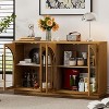 TIRAMISUBEST Arched Buffet Cabinet with Glass Doors & Magnetic Locks - 2 of 4