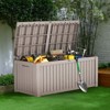 FURNIinspire Deck Boxes, Outdoor Patio Storage Box with Large Storage Capacity for Furniture Cushions Garden Tools, Brown, 54.3"*26.5"*28.7" - 2 of 4