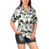 LA LEELA Women's Button Down Blouses Casual Summer Blouse Shirt Coverup Hawaiian Blouses Short Sleeve Tropical Vacation Dress Tee Shirts - 4 of 4