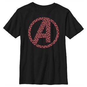 Boy's Marvel Avengers Valentine's Small Hearts Logo T-Shirt - 1 of 4