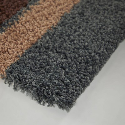 Navy and Beige Rectangular Shag Rug for Kids, 4' x 6'