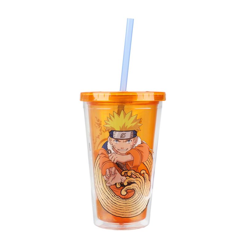 Naruto 16 Oz. Acrylic Cup With Reusable Staw and Ice Cubes, 2 of 7