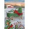 Briarwood Lane Winter Wagon Christmas Garden Flag Cardinals Barn - image 3 of 4