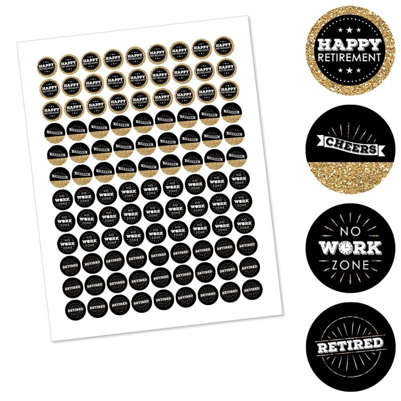 Big Dot of Happiness Happy Retirement - Retirement Party Round Candy Sticker Favors - Labels Fits Chocolate Candy (1 sheet of 108), 2 of 7