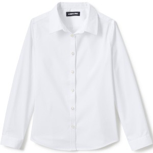 Lands' End School Uniform Kids No Gape Long Sleeve Stretch Shirt - 1 of 3