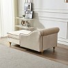Modern Velvet Chaise Lounge Chair with Storage,Upholstered Recliner with Gold Metal Legs and Pillow for Bedroom or Living Room-The Pop Home - 3 of 4