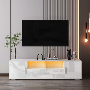 NicBex TV Stand with Remote Control Iron Entertainment Center with LED Lights Media Console for Living Room, Bedroom - 1 of 4