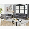 TiramisuBest 80" 3-Seater Tufted Velvet Sofa with Rolled Arms & Nailhead Trim, Black for Living Room, Bedroom & Office,3S+3S - 3 of 4