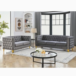 TiramisuBest 3-seater + 2-seater Combination sofa,Gray - 1 of 4