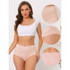 Agnes Orinda Women's Plus Size Stretch Packs Lace High Waist Comfort Briefs - 3 of 4