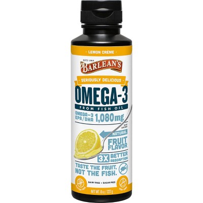 Barlean's Omega-3, Fish Oil, Lemon Creme, 16 Oz (454 G) : Target