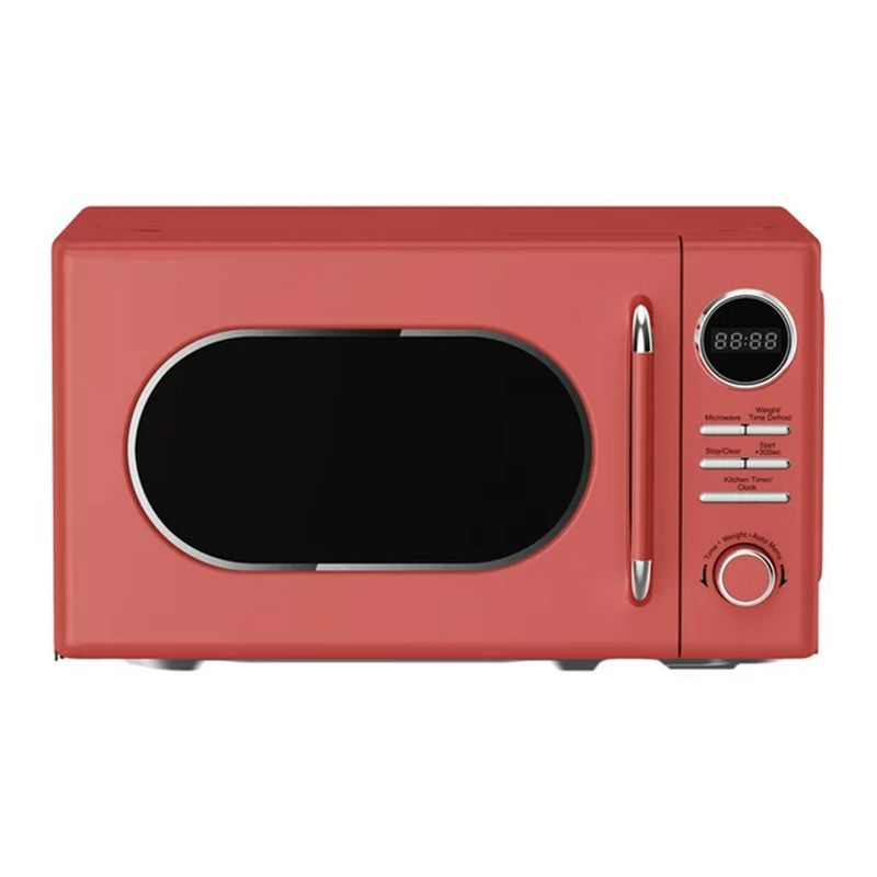 Magic Chef 0.7 Cubic Feet 700 Watt Classic Retro Touch Countertop Microwave with 10 Power Levels, 9 Auto Cook Menus, and Glass Turntable, Red, 1 of 6