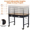Garage Workbench with Drawer, Heavy Duty Work Table with Power Outlet & Wheels, Adjustable Height 2000LBS Capacity Workbench - 3 of 4