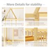 CAVINAS Twin Size Wood Montessori Bed,Modern Floor Bed with House Roof Frame and Safety Fences,Toddler Bed for Bedroom - 4 of 4