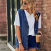 Women's Casual Denim Jean Vest Oversized Sleeveless Mid Long Button Down Jeans Jackets Vests Tops Waistcoat - 3 of 4