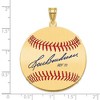 Black Bow Jewelry 14K Gold Plated Lou Boudreau Signature LG Enamel Baseball Pendant - 4 of 4