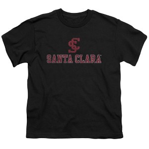 Santa Clara University Distressed Primary Logo Kids T-Shirt For Youth Black - 1 of 4