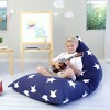 Butterfly Craze Bean Bag Chair Cover - Toy Organizer, Fill with Stuffed Animals, Comfy Floor Lounger - Stuffing Not Included, Navy Stars - 2 of 4