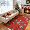 Christmas Area Rugs for Living Room, Washable Rug for Home Decor, Non Slip Carpet, Soft Low Pile Rug with Xmas Tree Motif for Bedroom, Dining Room - 2 of 4