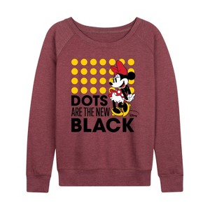 Women's - Disney - Mickey & Friends Lightweight French Terry Wide Neck Long Sleeve Shirt - 1 of 4