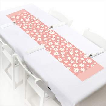 Big Dot of Happiness Pink Daisy Flowers - Petite Floral Party Paper Table Runner - 12 x 60 inches