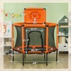 48" Kids Trampoline with Safety Enclosure Net, Basketball Hoop for Ages 3-6, Gifts for Boys & Girls - 3 of 4